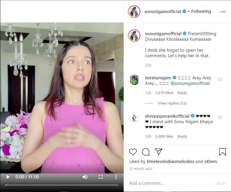 Divya Khosla kumar sonu nigam