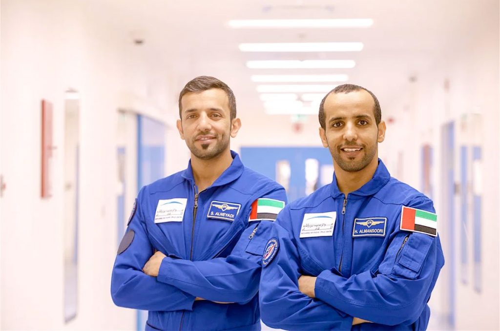 First Emirati astronaut Hazza AlMansouri (right), who flew to the International Space Station, and his replacement Sultan AlNeyadi, are currently training at the Johnson Space Center in Houston. (Image credit: MBRSC)