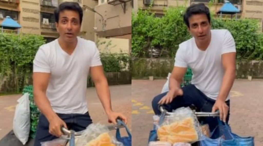 Sonu Sood on Bicycle