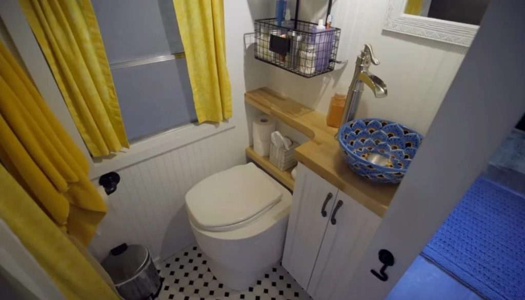 Kitchen of a skoolie