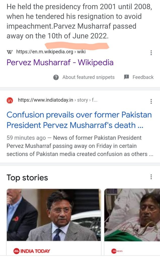 Pervez Musharraf Death News