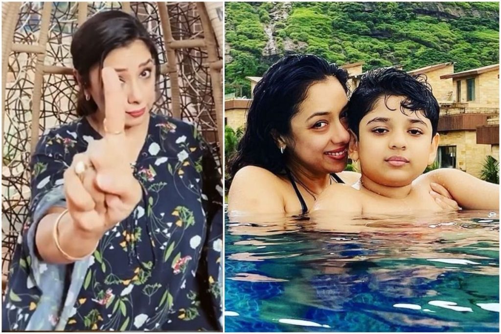 Rupali ganguly with her son
