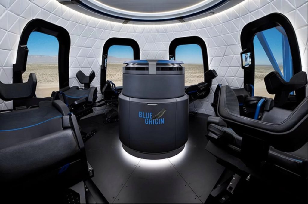 Blue Origin New Shepard space tourism.