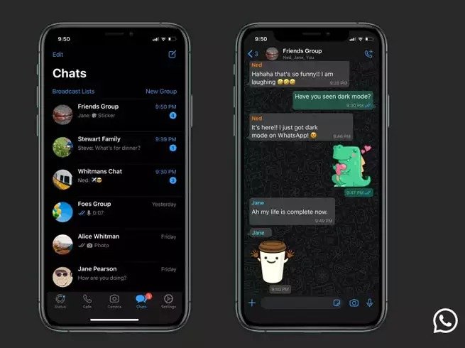 Whatsapp Dark mode launched on iOS 