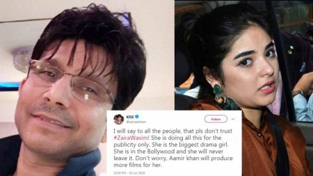 “Pls don’t trust Zaira Wasim! The Biggest Drama Girl is Doing All This For The Publicity” Says KRK And to Some Extent We Agree
