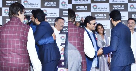 For The First Time, Abhishek Bachchan Spotted Giving a Hug to Wife Aishwarya Rai’s Exboyfriend Vivek Oberoi