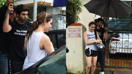 Kartik Aryan Holds Umbrella For Sara Ali Khan And Social Media is Going Mad Over Their Cute Chemistry