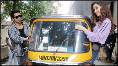 Varun Dhawan and Shraddha Kapoor were snapped promoting their upcoming film “Street Dancer 3D” Varun Dhavan