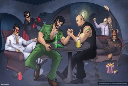 Ranveer Singh Khilji “Gangsta Parties” With Mogambo and Gabbar Singh