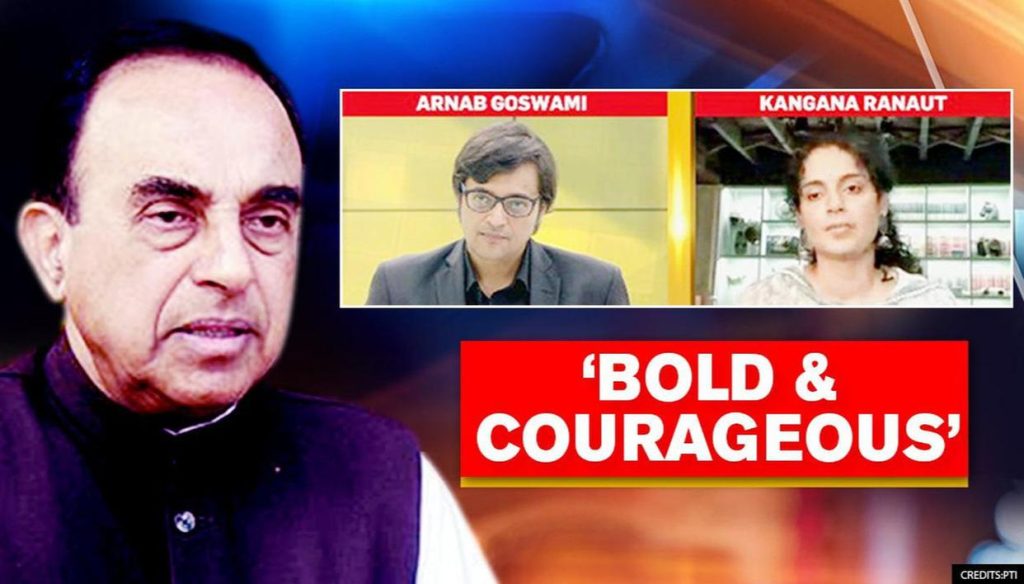 Subramanian Swamy Came In Support Of Kangana Ranaut Subramanian Swamy