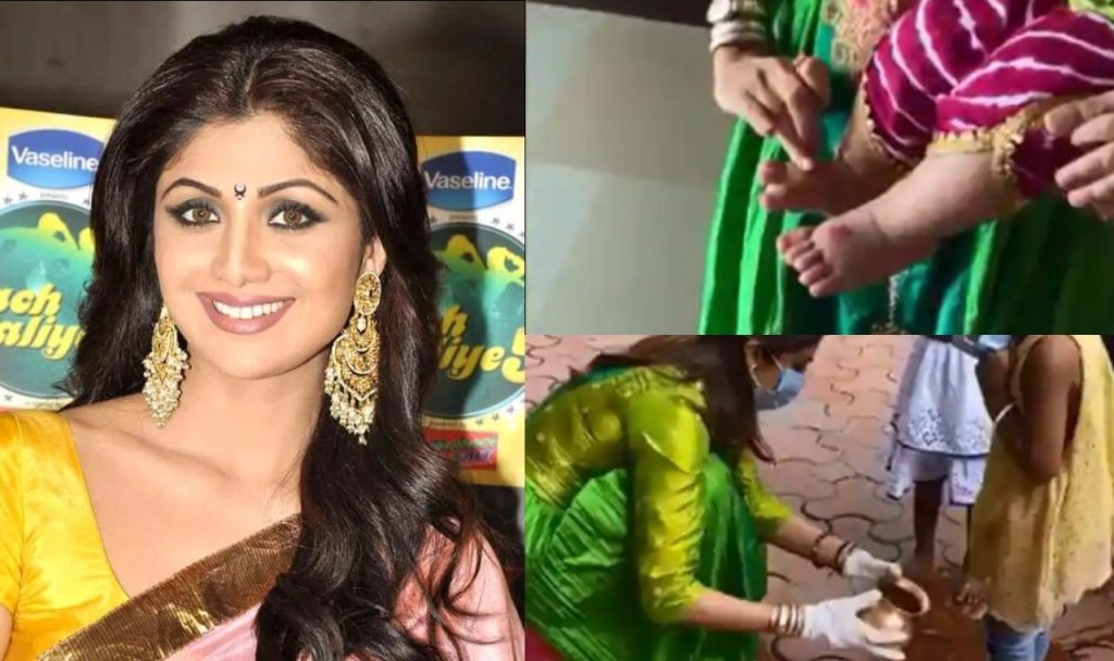 Shilpa Shetty Performs Kanya Puja With Daughter Samisha Shilpa Shetty
