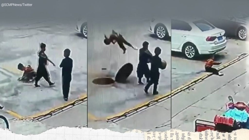 Breathtaking Video Trends: Kids Flying In China After Dropping This In Manhole kids flying in China after doing this