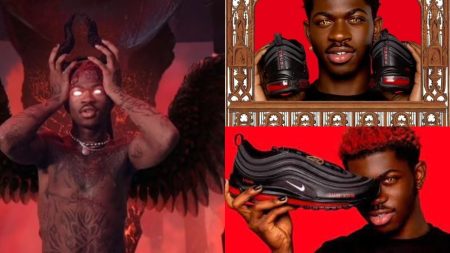 Sneakers with human blood
